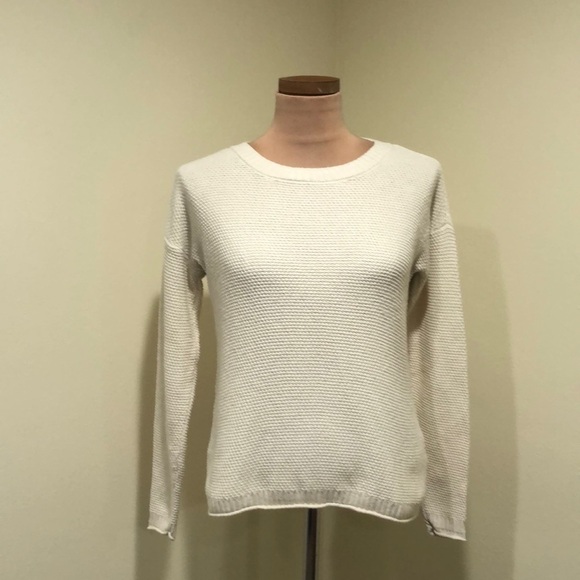 Madewell Seagrove Sweater Size XXS Cream Textured Knit Pullover - Picture 2 of 11